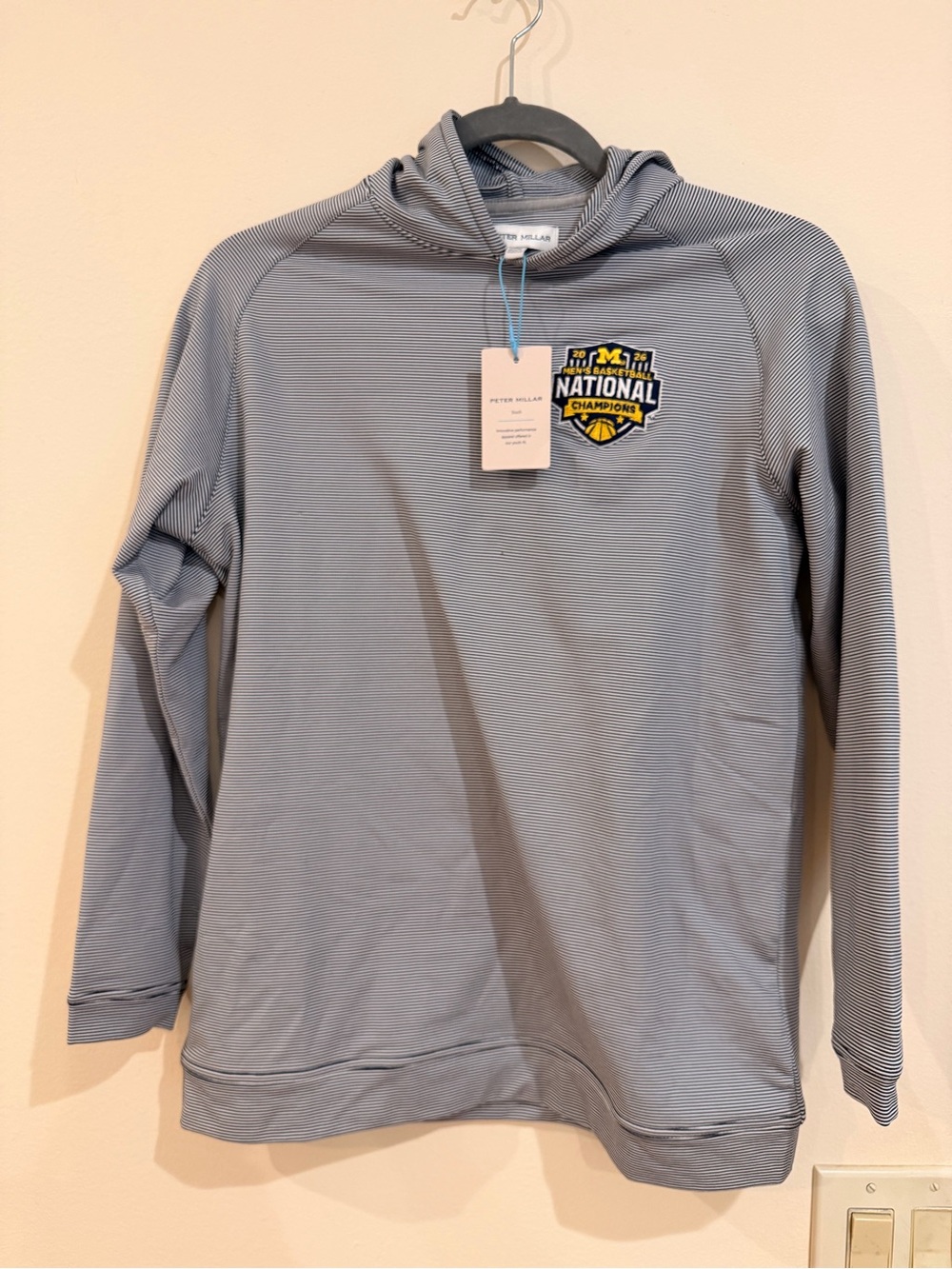 Peter Millar 2026 Youth Basketball U of M National Champions Striped Hoodie